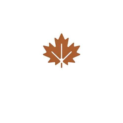 A brown maple leaf centered on a black background.